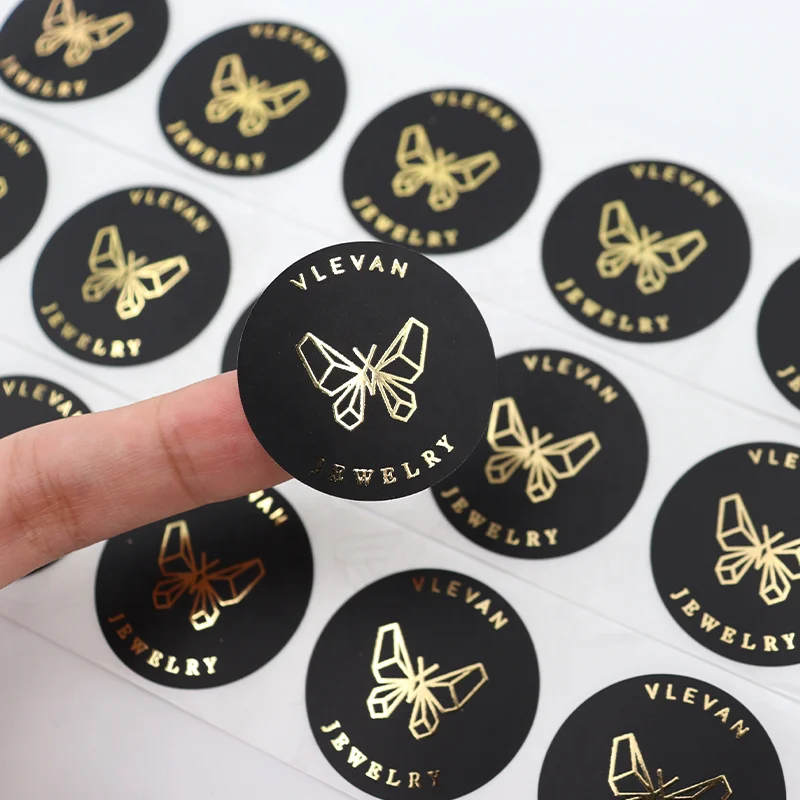 Hot Sale Custom Logo Printed Roll Gold foil Adhesive Paper Candle Label Stickers for Packaging