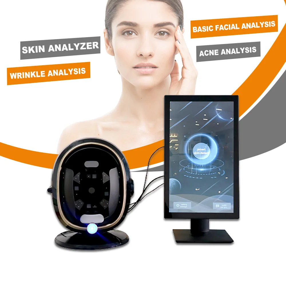 new arrivals 3d face mirror skin analyzer pigment acne analysis analizador de la piel