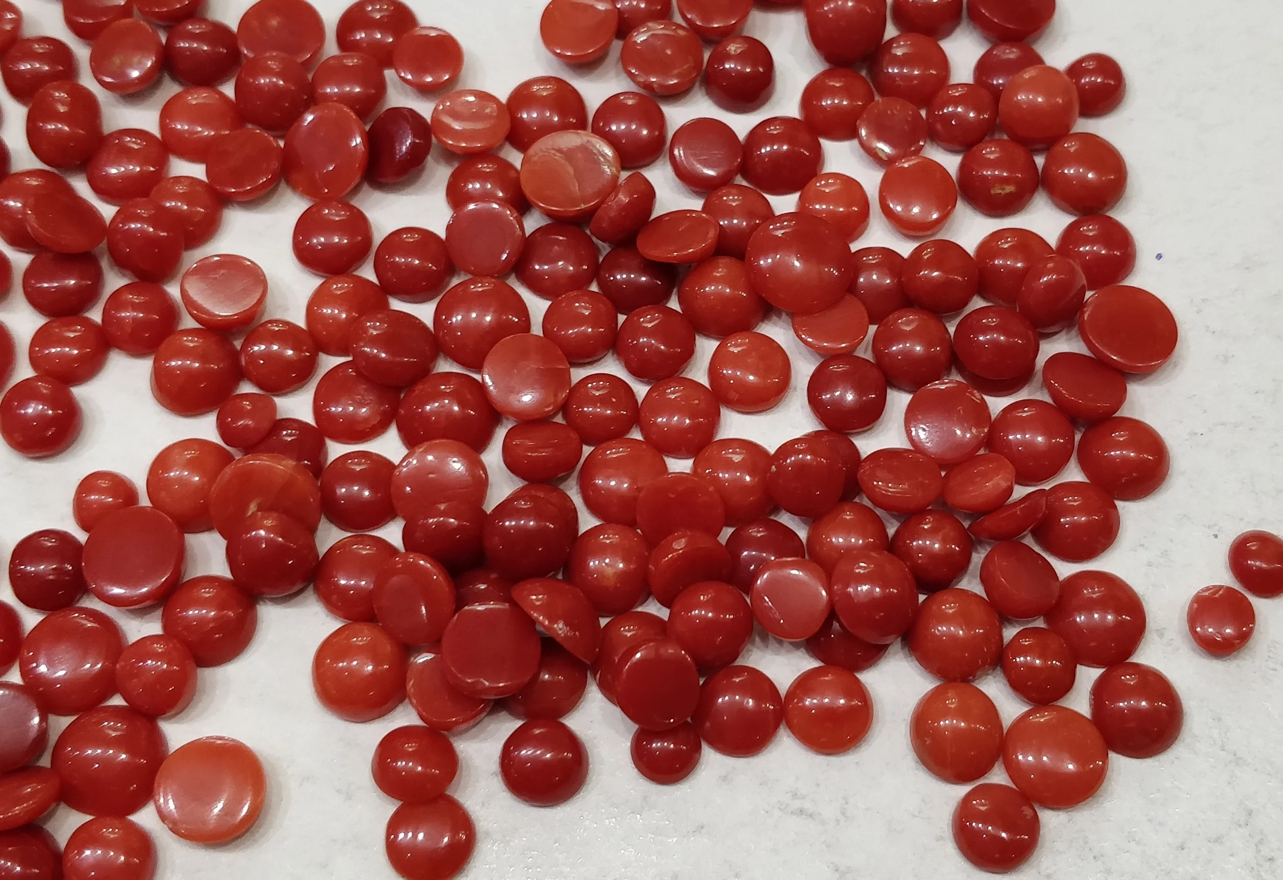 3mm Natural Loose Coral Round Orange/ Red Cabochon for Setting