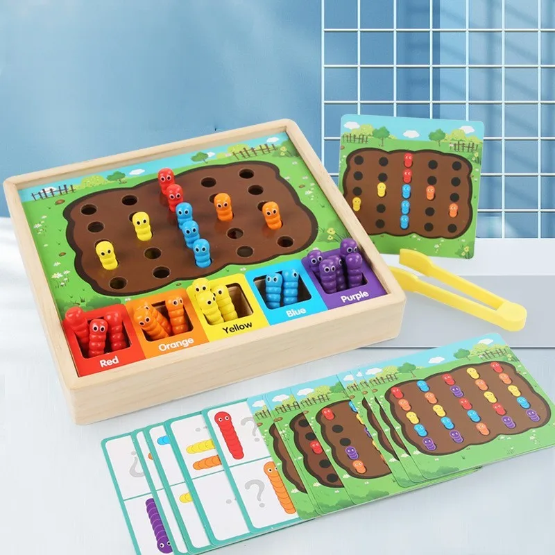 Montessori Toy Preschool Wooden Educational Toy Fine Motor Skills Counting and Math Concepts with Chicken Pest Control Play Set