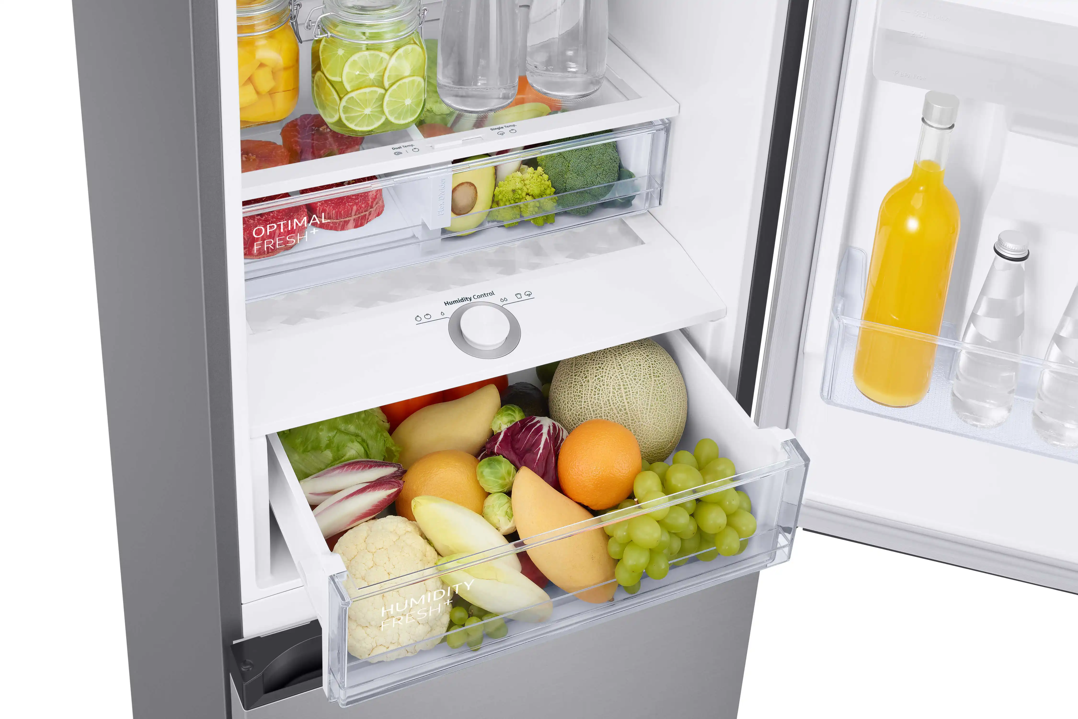 Samsung Brand Combi Fridge Freezer EcoFlex AI RB38C634DSA/EF Total No Frost 2M Capacity 386L Energy Efficiency Wifi Integrated
