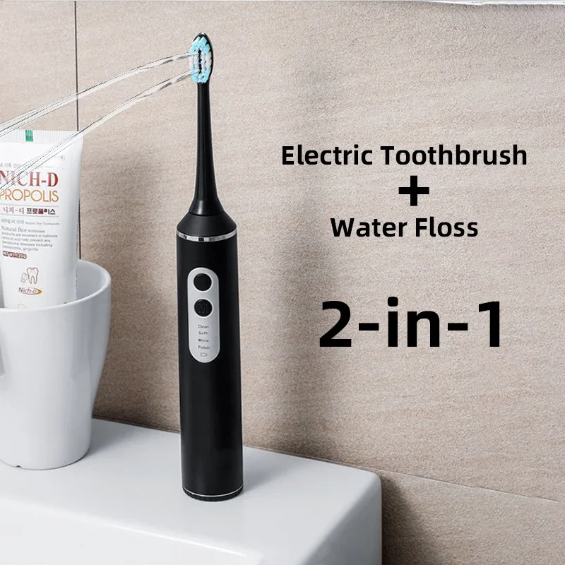 2023 New USB Type C OEM ODM IPX7 3 In 1 Dental Calculus Remover Oral Irrigator Water Flosser Flossing Sonic Electric Toothbrush