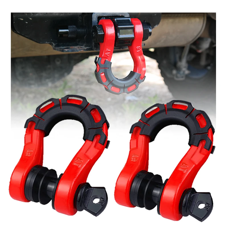 China Off-road Vehicle Trailer Rescue  22MM Cross pin diameter  D Ring Tow Shackle With Screw