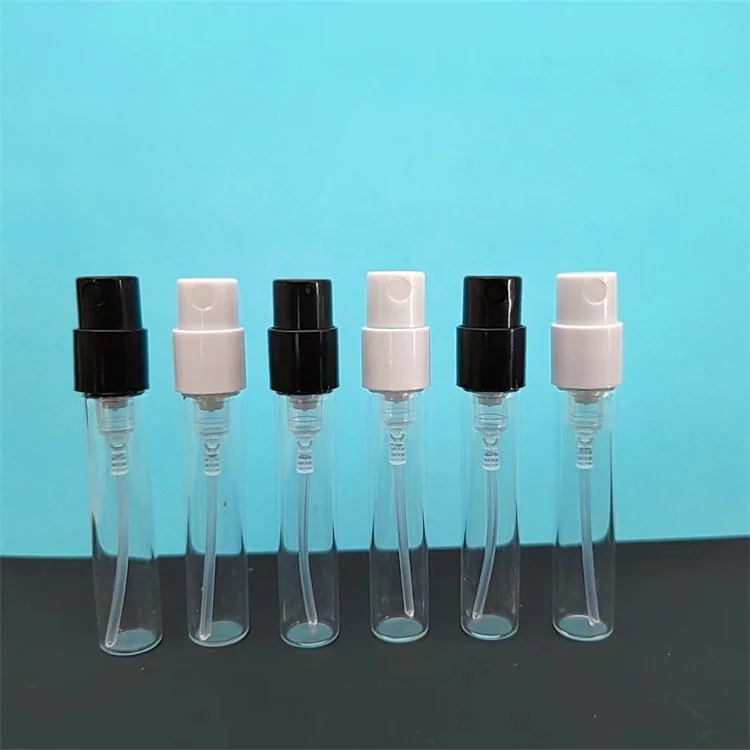 2ml Mini Travel Tube Glass Lab Bottle Sample Black White Perfume Bottle Spray Bottle