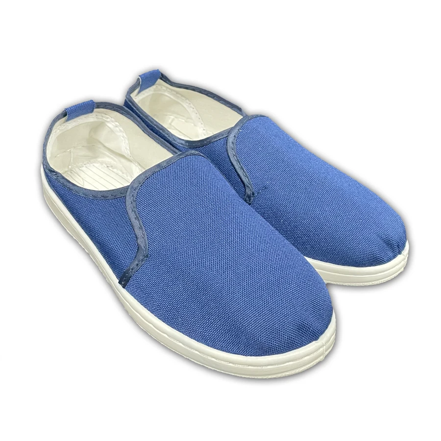 Lightweight Washable White Canvas SPU Outsole Anti-Static Cleanroom Lab Cleaning ESD Work Shoes