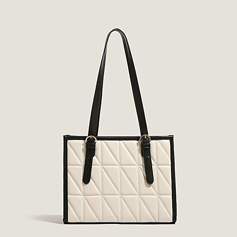 Popular fashion 2024 luxury good quality pu leather tote bags hot selling classic high-end design simple ladies shoulder bag