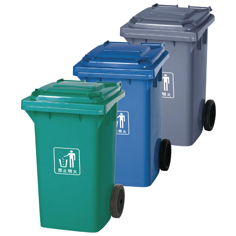 Wholesale Environment-Friendly 100l/120l Wheeled Plastic Garbage Can Large Outdoor Garbage Can
