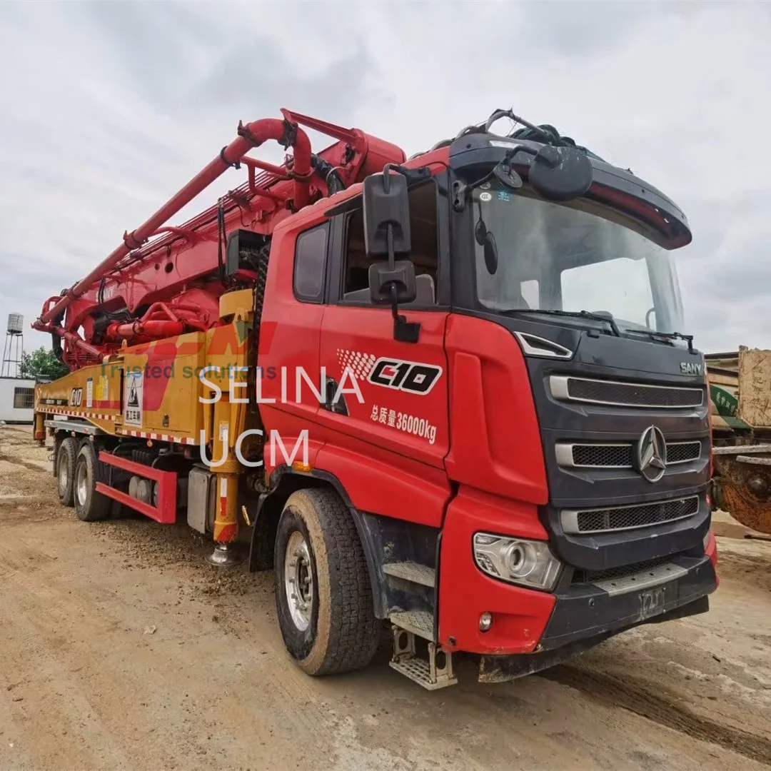 Cost of Used Truck Mounted SANY 51m 52m Diesel Hydraulic Pump Concrete Boom Pump 51 m Volvo Chassis Concrete Pump Truck