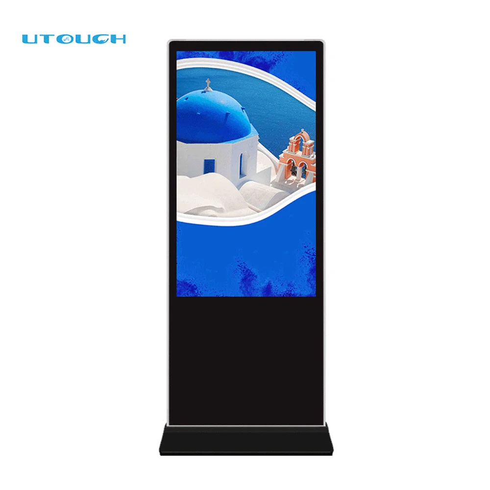 stand alone kiosk totem wifi lcd 43inch touch screen floor standing advertising display