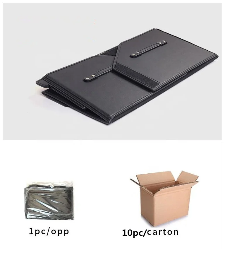 Foldable leather car trunk organizer