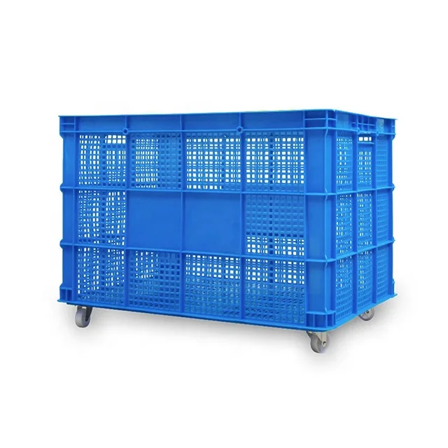 Stackable plastic crates for fruits and vegetables