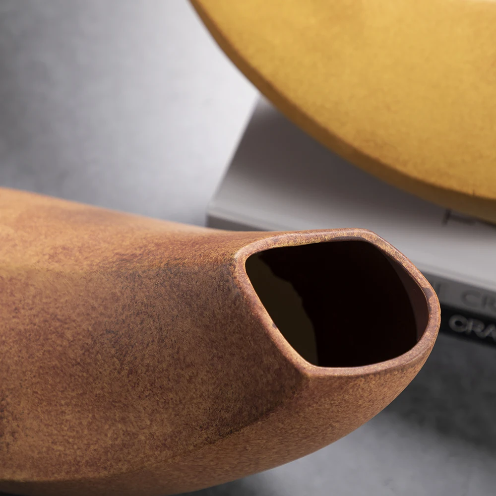 Merlin banana boat shape vases lacquer ceramic art ornament mattewabi-sabi gadgets home decor with nordic vase