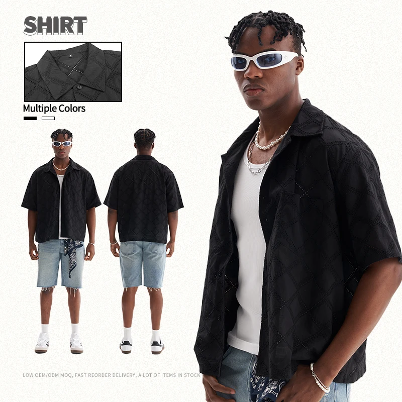 high quality hollow out fashion shirt hipsters eyelet embroidery tshirt summer cropped boxy fit t shirt