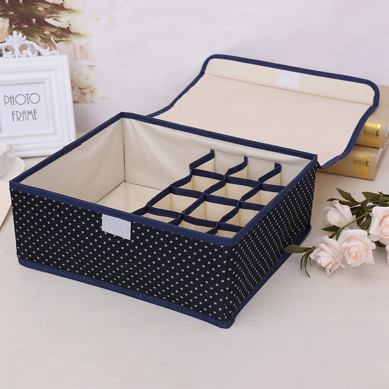 Underwear Storage Box Batch Distribution Fabric Underwear Sorting Box Oxford Cloth Socks Underwear Storage Box 2-In-1