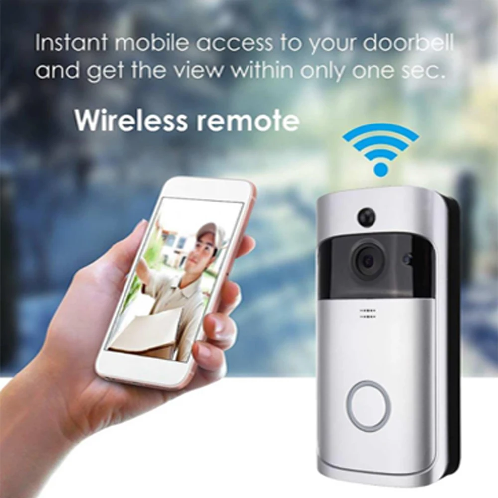 Оптовая продажа дверной звонок с Wi-Fi умный домофон камера логотипом на заказ кольцевой