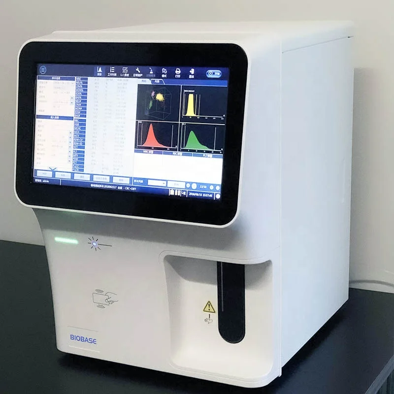 BIOBASE Factory CBC Analyzer 14 Inch Touch Screen 60T/H Blood Cell Counter 5-Part Veterinary Hematology Analyzer for Lab