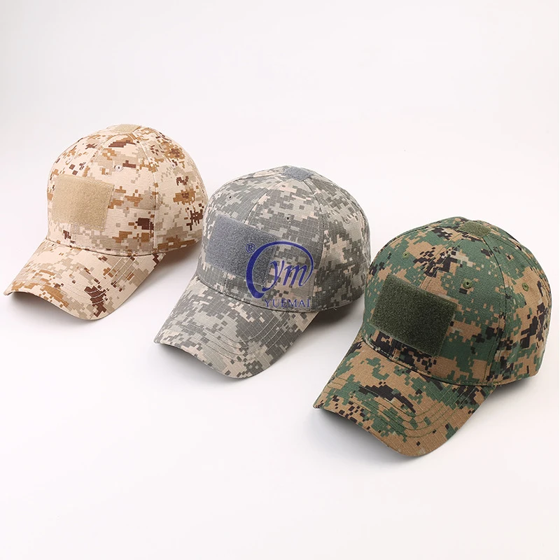Custom LOGO 65%Polyester 35%Cotton Outdoor Training Fishing Shading Camo Adjustable Tactical Baseball Cap For Men and Women