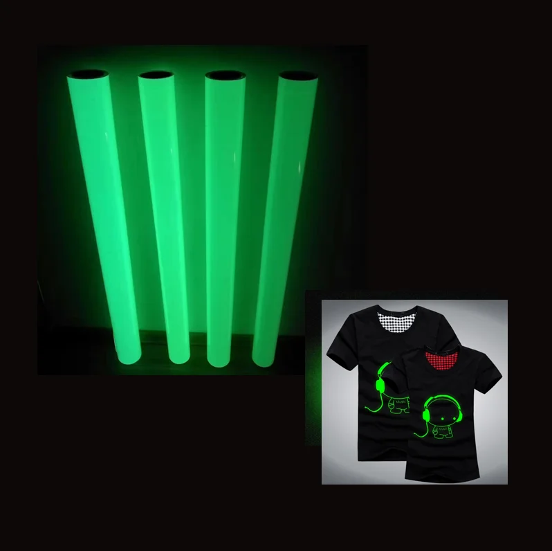 malaysia high bright glows in the dark photoluminescent selfadhesive luminescent plastic pvc vinyl tape film for t shirt sticker