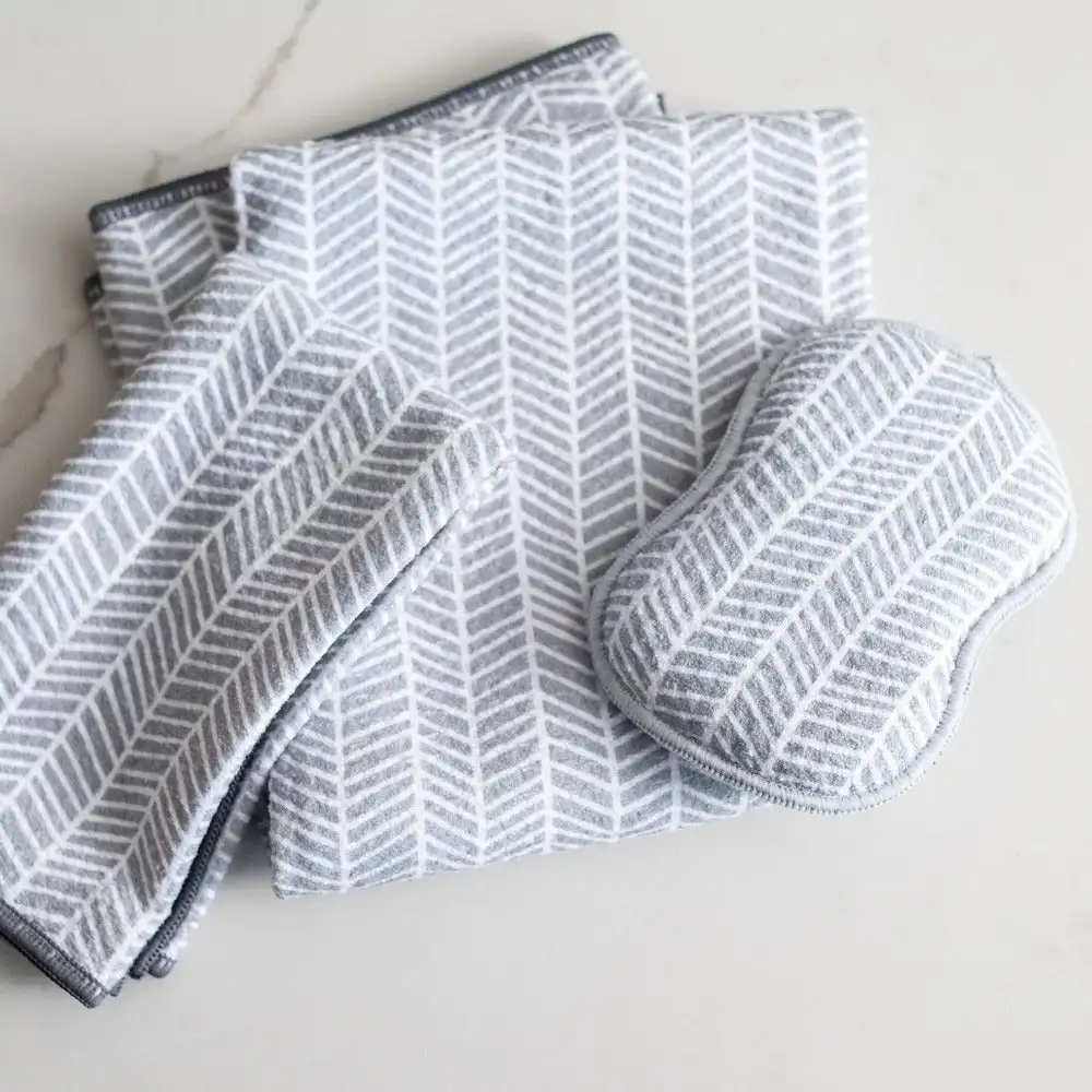 PET Microfiber kitchen microfiber sponge kitchen cleaning dishwashing sponge washable kitchen sponge