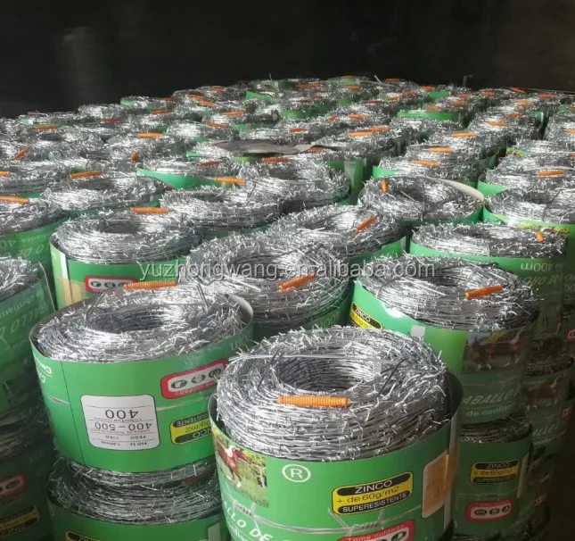 Barbed Wire To Brazil alambre de puas grueso hot dipped galvanized  100m 250m 300m 360m 400m 500m rolls