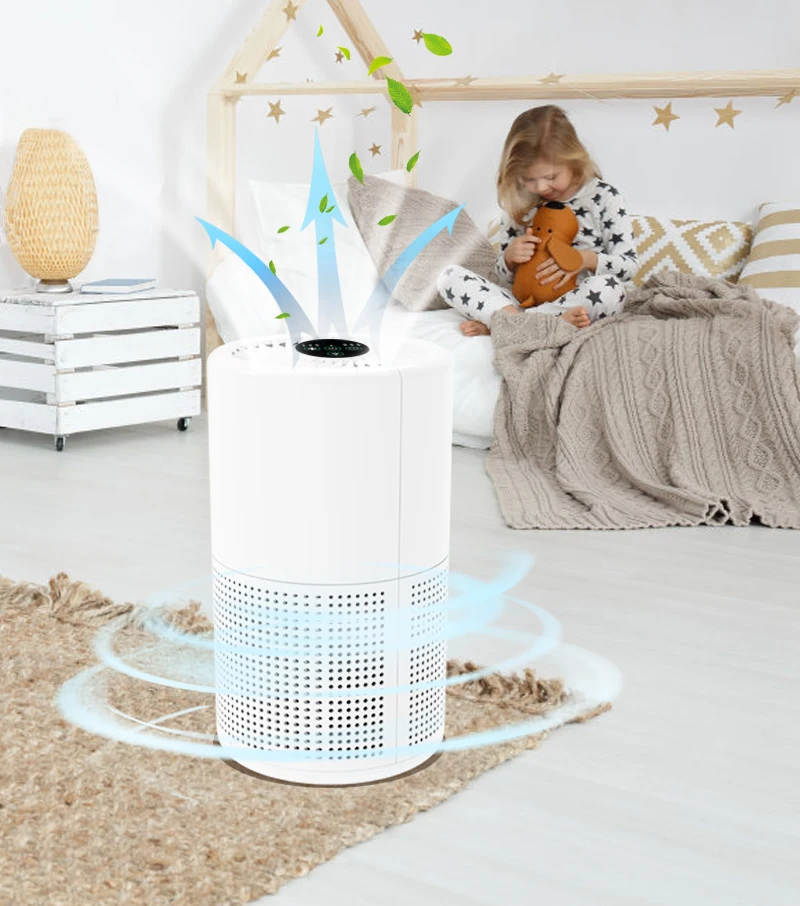 Compact and Quiet household touch screen air purifier with life time warranty  air purifier