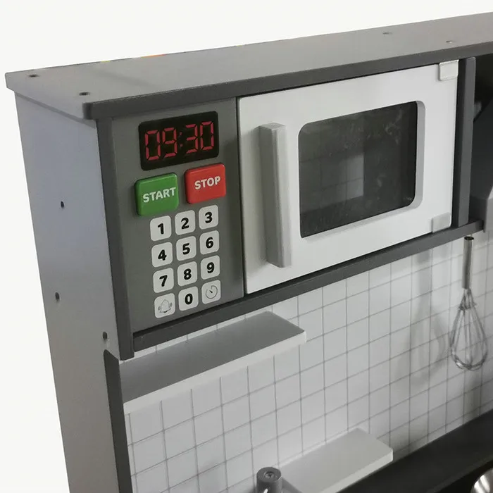 2022 hot selling big cooking pretend play set wooden kitchen toy play set for kids