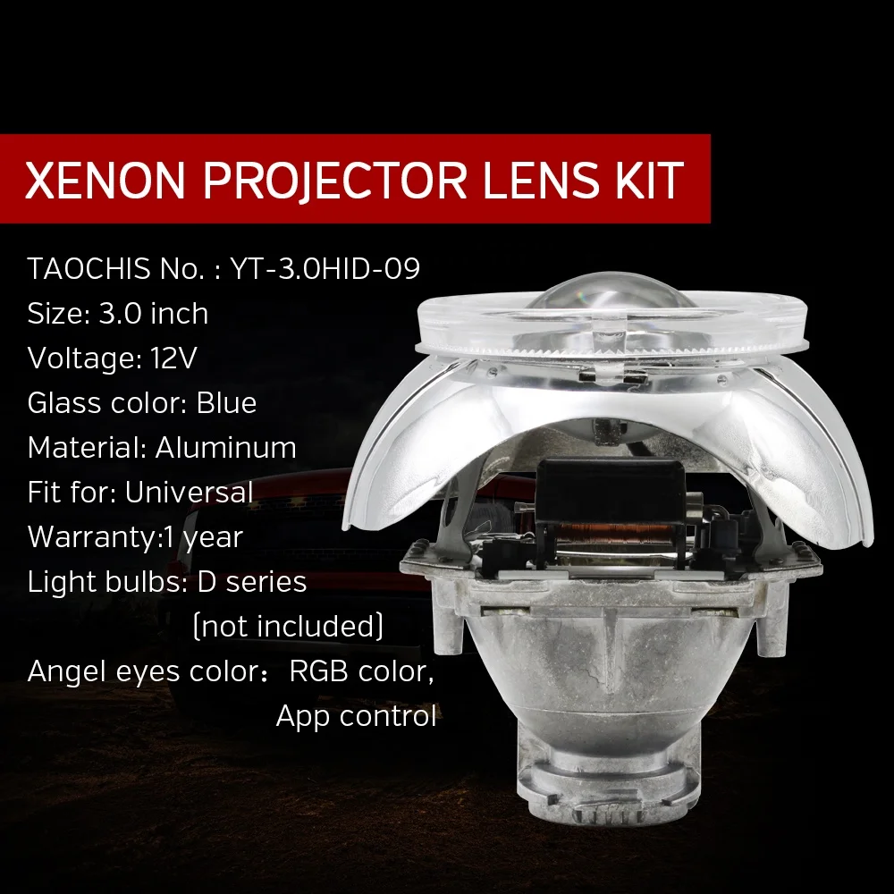 TAOCHIS 3.0 inch Bi xenon Projector Lens Kit for HELLA Silver type With Smax Shroud APP control angel demon eyes Headlamp Modify