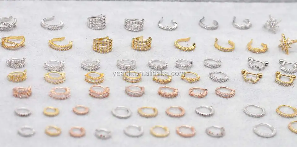 Fancy Design Tiny Horse Eye Zircon Gems Ear Tragus Piercings Cartilage Hoop Earrings Piercing Jewelry