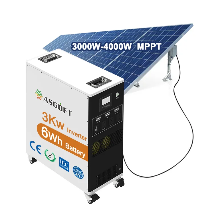 ASGOFT 6kw all in one inverter 5kwh ess home portable generator lifepo4 lithium battery pack hybrid power 3kw solar system