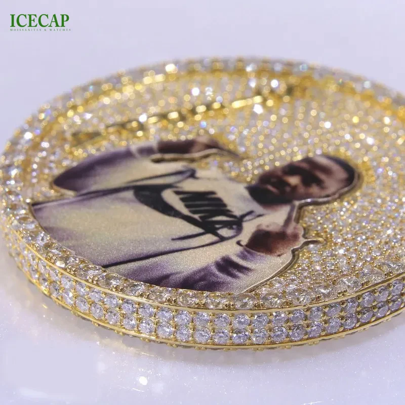 Hiphop Jewelry High Quality VVS Moissanite Pendant Diamond Bling Iced Out Style Class Custom Pendant For Men