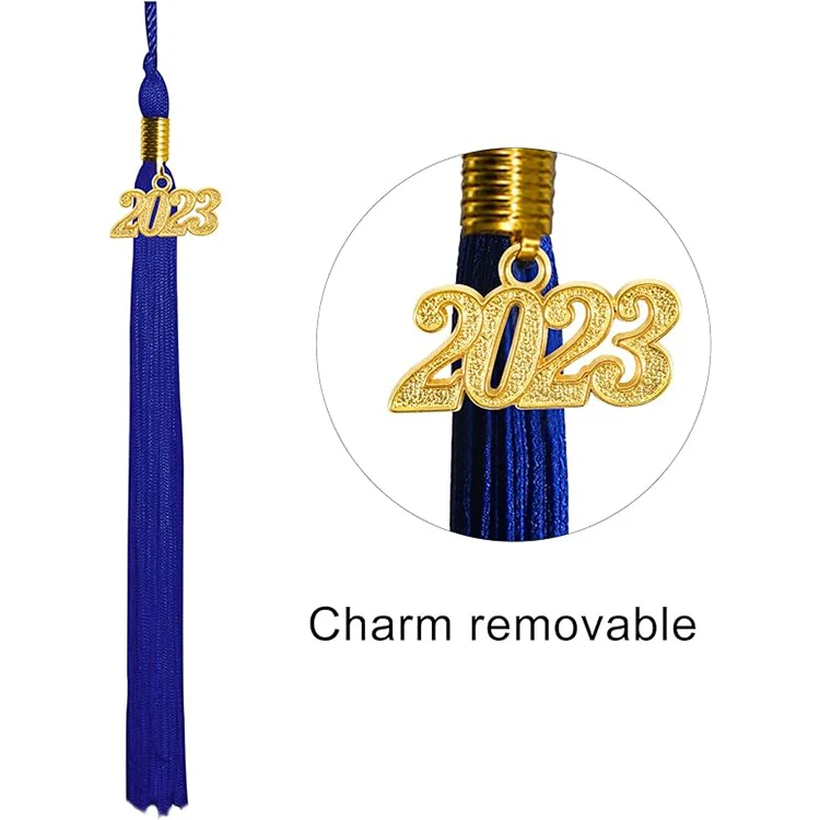 Finest Quality Royal Blue Matte Adult Graduation Cap Hats And Tassel