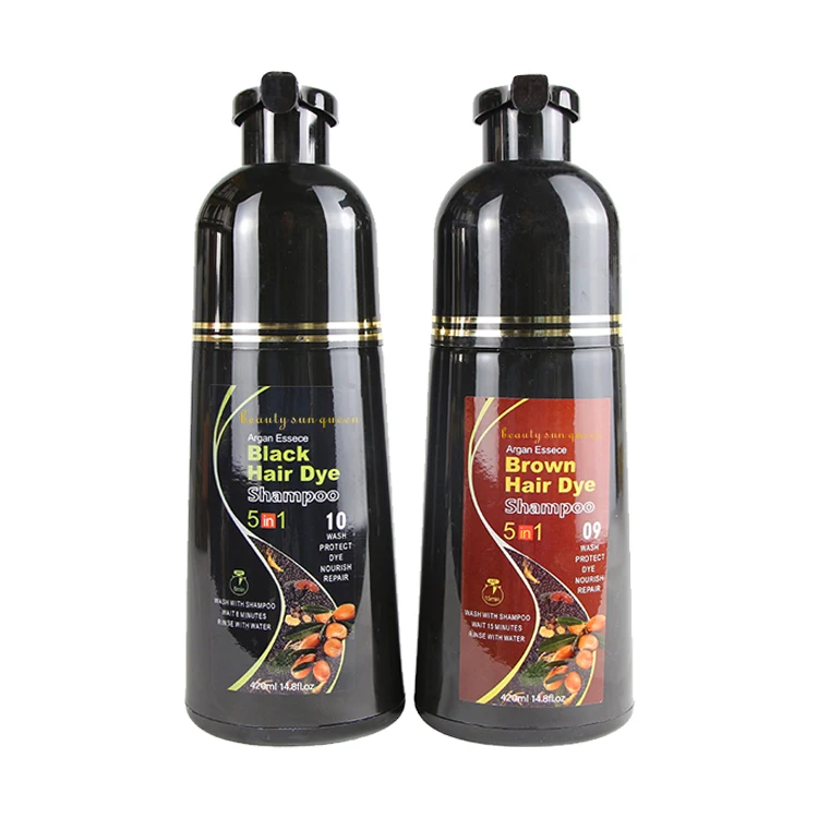 Hor Selling 5 In 1 Hair Colorant Natural Hair Color Shampoo Black Hair Dye Shampoo For White To Black
