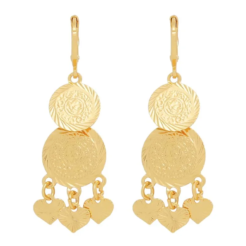 Factory Wholesale Muslim Coin Earrings Ring Bracelet Jewelry set Arab Gold Plated Popular Jewelry