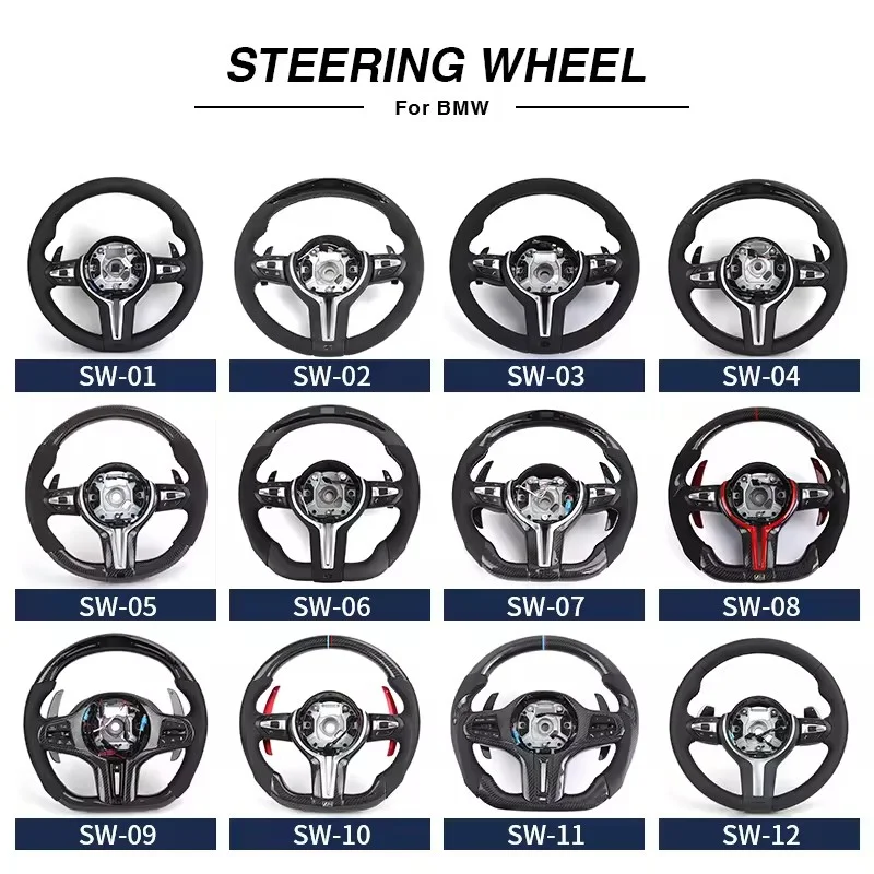 White Half Leather Forged Carbon Fiber Steering Wheel for Mercedes Benz W204 W205 W211 W213 W212 W222 EQA E550 G63 C63 AMG GT