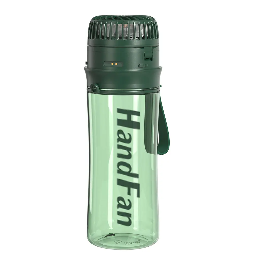 Eco Friendly Creative Mini Fan Portable Cool Rechargeable Plastic Water Bottle with Fan