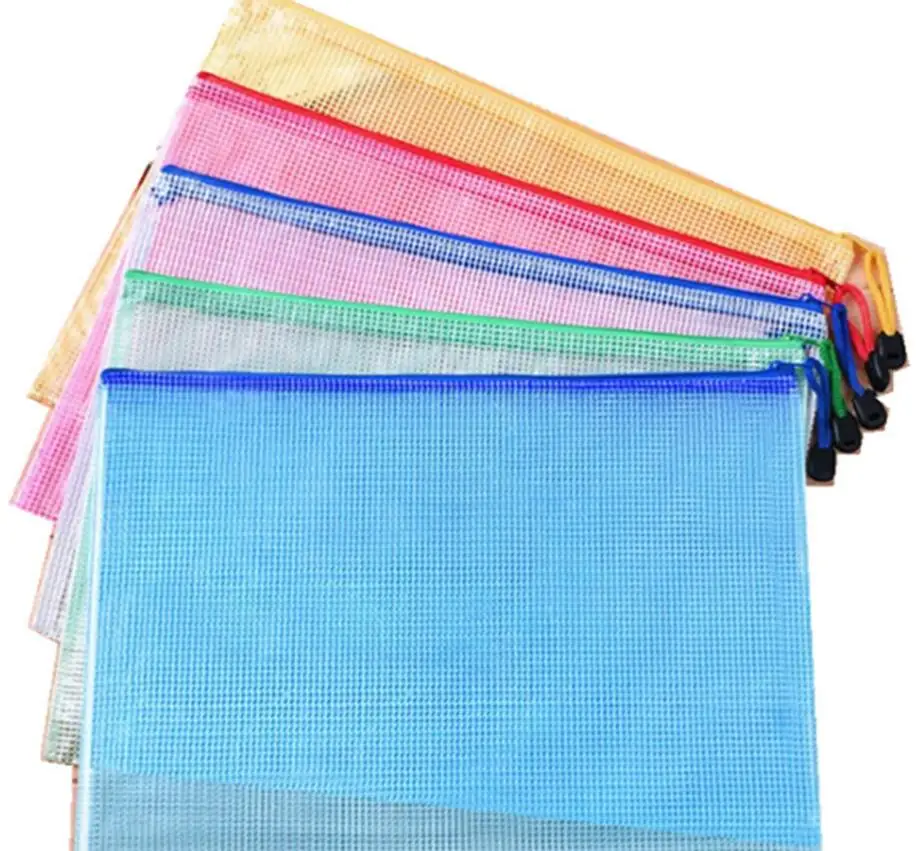 Zipper File Bag With Zipper For A4 A5 A6 B4 B5 Waterproof PVC Bag Plastic Zipper Folder