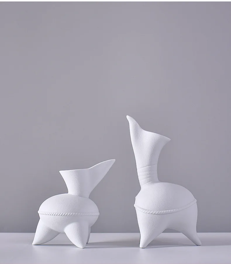 Nordic style Creative Design porcelain flower pot Home Decorative Abstract Handmade Body Base Art Ceramic Vase for home decor
