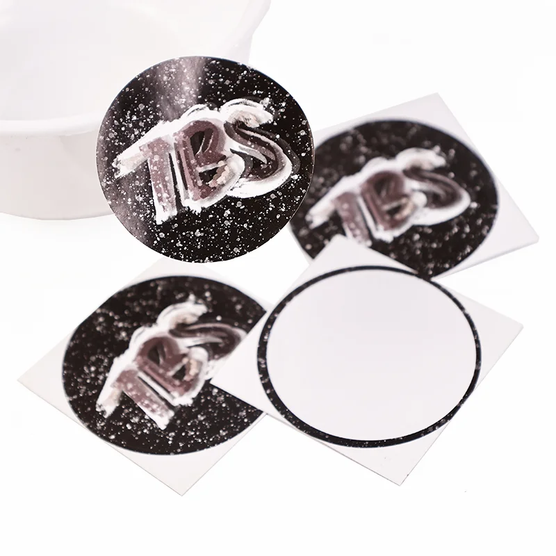 Custom  Round Shape Stickers Paper Labels Logo Printed Vinyl Gold Hot Stamping Sticker