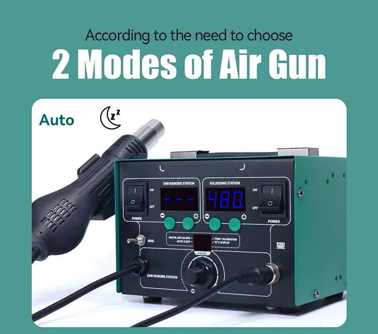 862BD+ 2 In 1 SMD BGA Rework Soldering Station Heat Air Desoldering StationMobile Phone Laptop Repair Rework Soldering Station