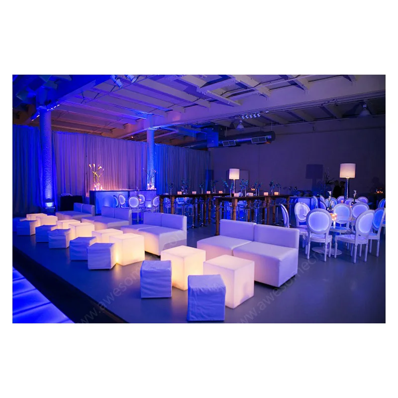 PUFFS LOUNGE / MESAS DE CENTRO / led cube coffee table for events