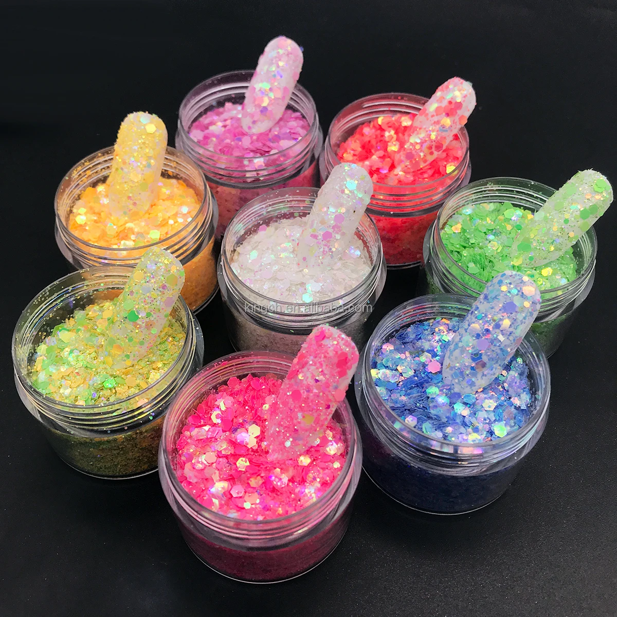 Kingch Professional Glitter Supplier High Sparkle  Nail Decoration Mix Shaped Glitter