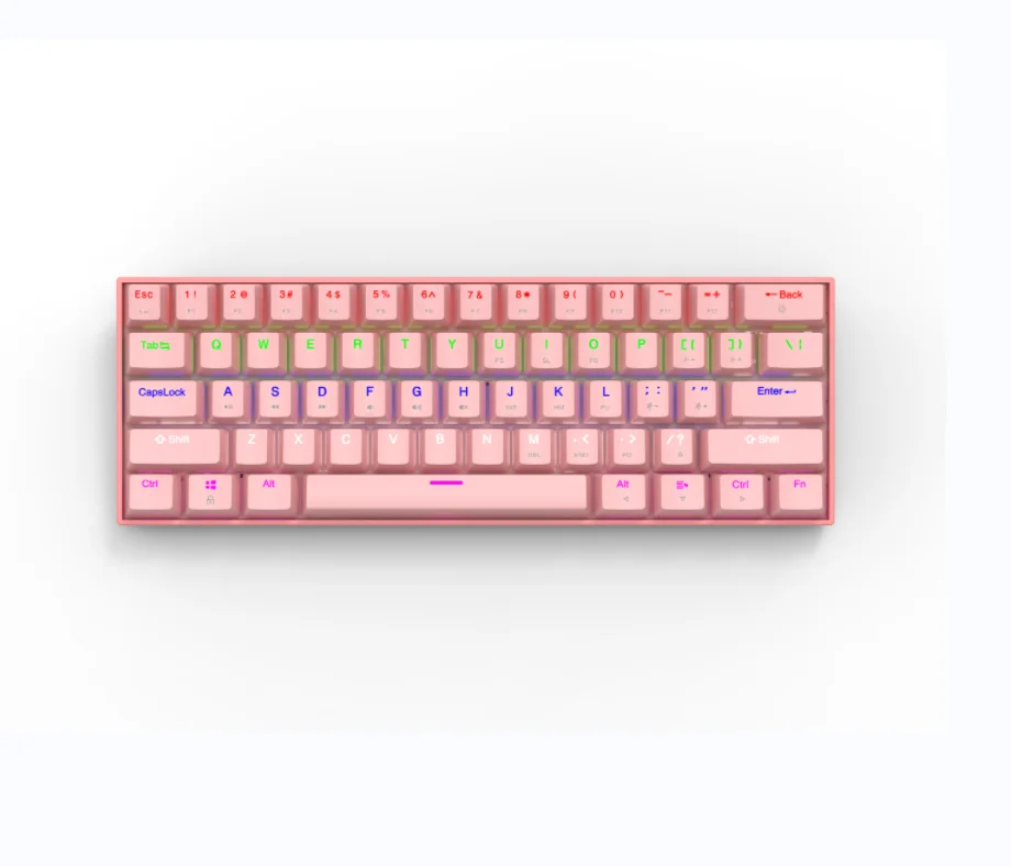 Hot Swap Mechanical Keyboard 61 Keys Ergonomic Keyboard Gaming Mechanical Keyboard