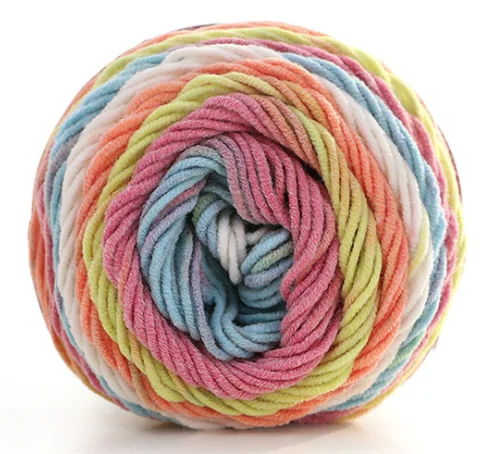 High Quality Cake Yarn Fancy Knitting Yarn Blended Yarn Rainbow