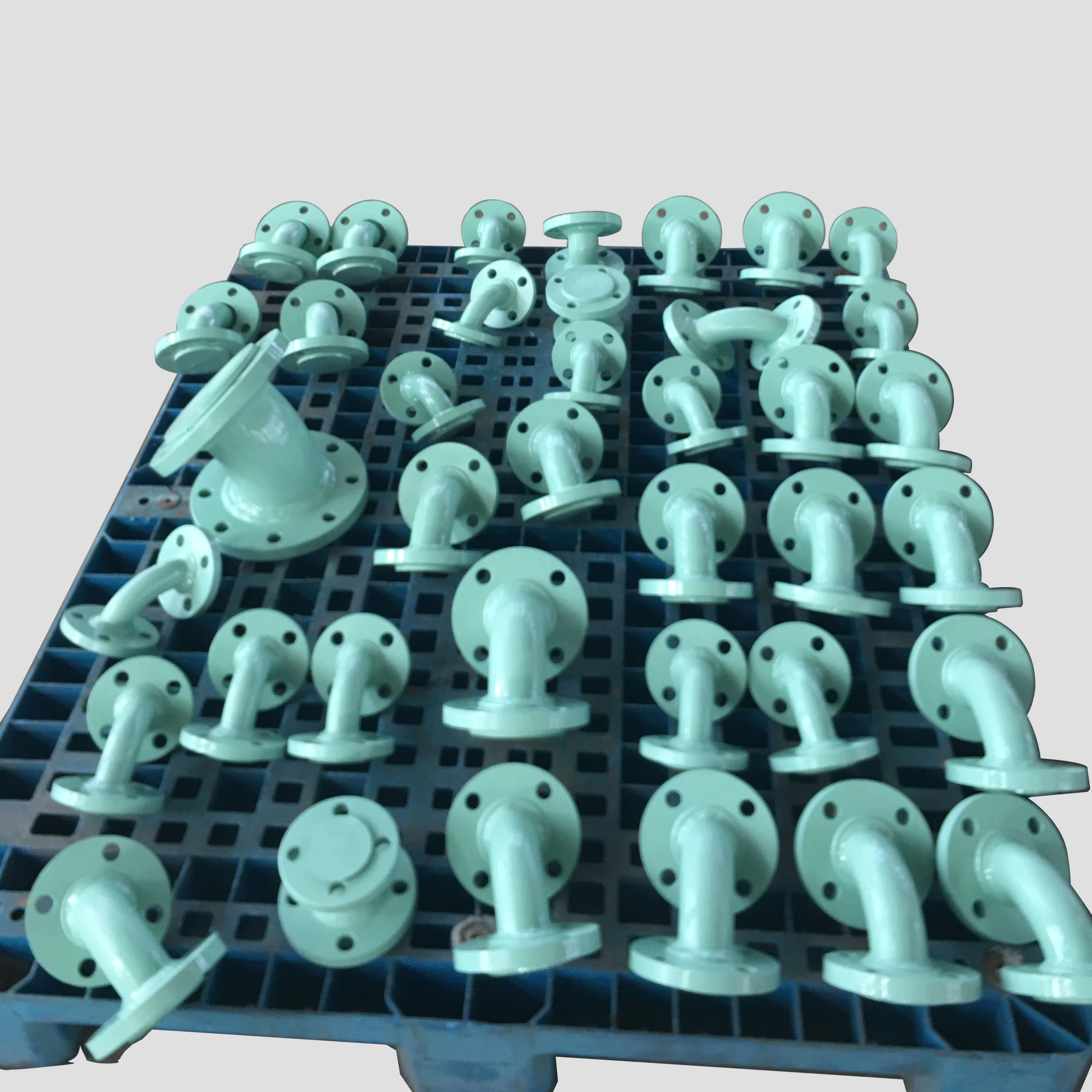 PTFE/PFA Lined Elbows 45 degree/90 degree  Fixed/Loose Flange Type Pipe Fittings 150# for Chemical Industrial Watertreament