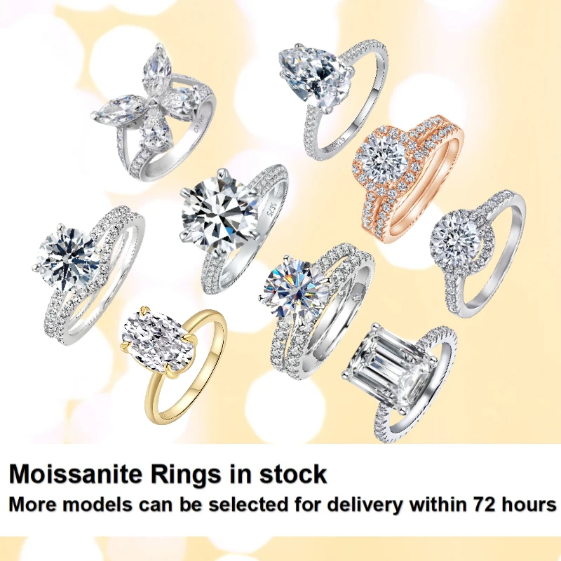 2CT Rings Diamond Women Luxury Wedding Oval Egg Cut 925 Silver Moissanite Engagement Rings for Women