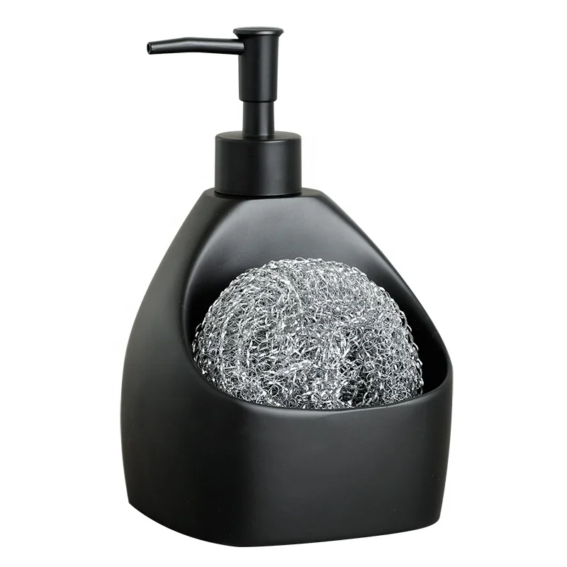 Creative kitchen cleaning supplies Sponge brush holder Dishwashing Marble Effect Soap Liquid Dispenser