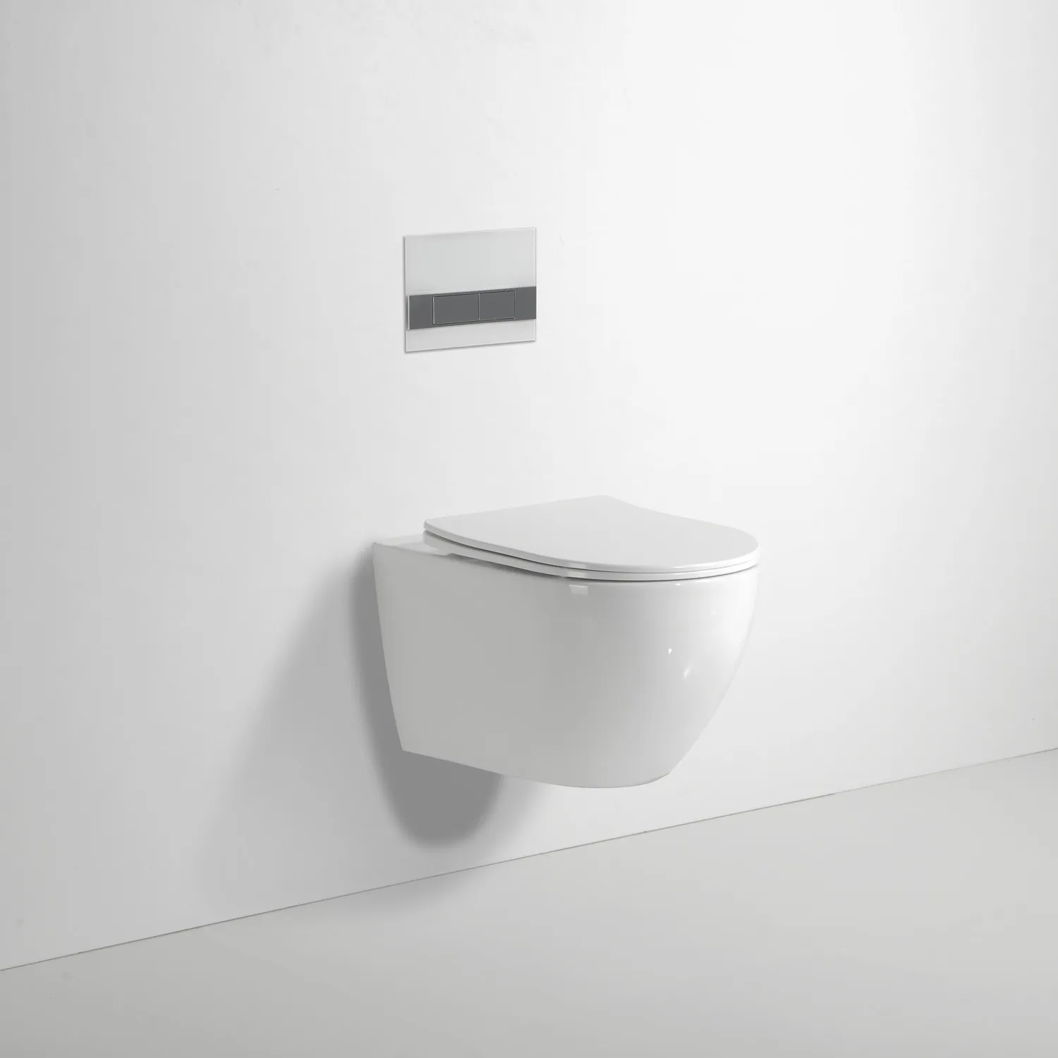 European Newest Mute Wc Rimless Mounted Toilet Single Hole Flushing Bowl Wall Hung