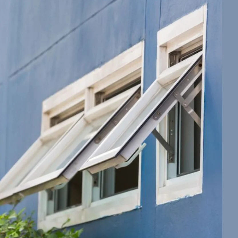 Business Building Awning windows mosquito net customizable soundproof double glazed hurricane impact aluminum casement window