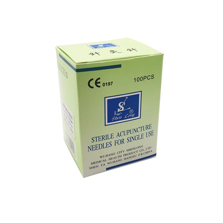 Shen Long Brand 100pcs/box 0.25X25mm Disposable Stainless Steel Handle Acupuncture Needles with CE with Tube