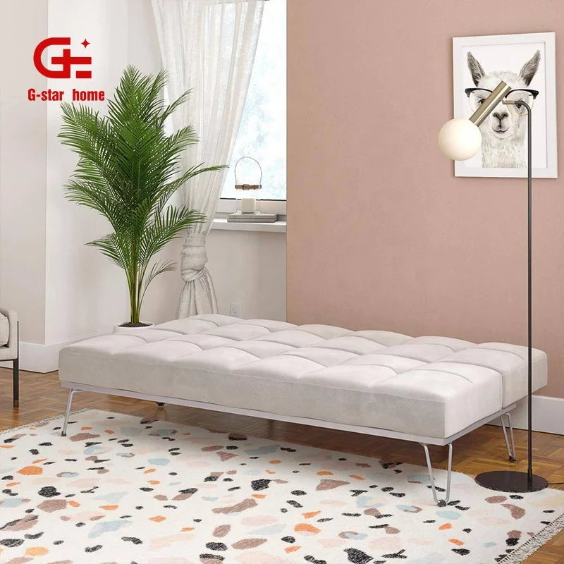 Wholesale Futon Sleeper Sofa Soft Loveseat Sofa Bed Couch Comfortable 2 seater Velvet Living Room Sofa Bed Home Furniture